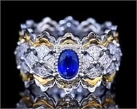 1ct Sri Lanka royal blue 18k gold sapphire ring
