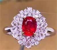 1.2ct natural pigeon blood red ruby ring 18k gold