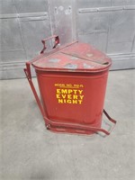 910-FL EMPTY EVERY NIGHT Metal Oil Rag Waste Can