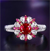 0.75ct natural pigeon blood red ruby ring 18k gold