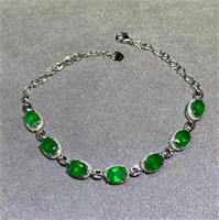 5ct natural Colombian emerald bracelet 18K gold