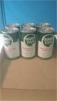 6 vintage cans of Quaker State cooling system