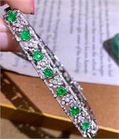3.5ct natural Pakistani emerald bracelet 18K gold