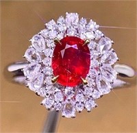 1.4ct Mozambique Ruby 18k Gold Diamond Ring