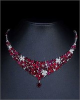 52ct natural pigeon blood ruby necklace 18K