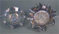 Two Piece Imperial Smoke Carnival Glass Items