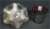 Two Fenton Carnival Glass Items