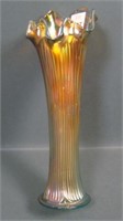 Fenton Aqua/MG  Overlay Fine Rib Vase