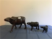 3 Carved Wooden Animals