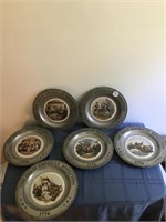 Heavy Set of 6 American Revolution Plates