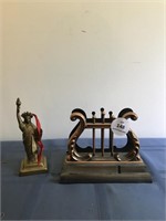 Heavy Brass Statue of Liberty & Letter Holder