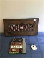 Framed Stained Glass Doctor Panel & Sign