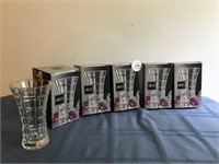 6 Mikasa Crystal Bud Vases (5 in boxes)