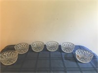 Matching Set of (6) Lrg Crystal Bowls