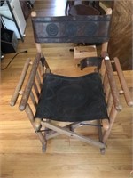 Folding Wood/Leather Chair
