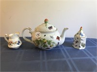 3pcs Butterfly Decorated Porcelain