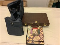 locked brief case and misc lot