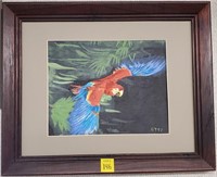 Parrot Oil on Canvas Painting