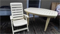 Folding Plastic Outdoor Table & 2 Chairs- O