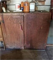 Wooden Shop Cabinet w/ Contents