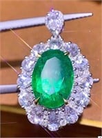 3ct natural Colombian emerald pendant 18K gold