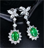 2.4ct natural emerald earrings 18k gold