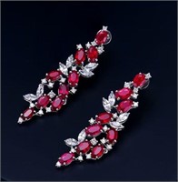 5.9ct natural Mozambique 18k gold ruby earrings