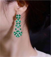 9ct natural Colombian emerald earrings 18K gold
