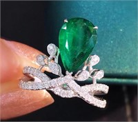 1.8ct natural Colombian emerald 18K gold ring