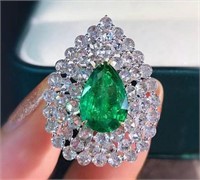 2.3ct natural Colombian emerald 18K gold ring