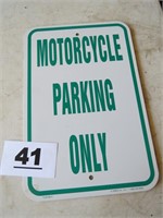 MOTORCYCLE PARKING ONLY SIGN