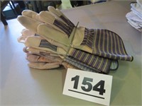 6 PAIR OF LEATHER WORK GLOVES