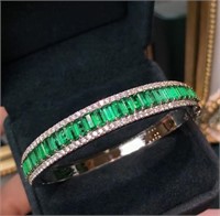 5.9ct natural emerald bracelet in 18K gold