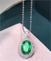 6.5ct natural emerald pendant in 18K gold