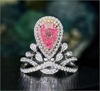 GIA pink diamond 18k gold ring