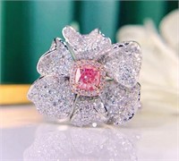 1ct natural pink diamond 18k gold ring