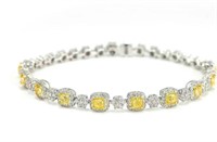 5ct natural yellow diamond 18k gold bracelet