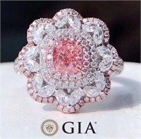 1ct natural pink diamond 18k gold ring