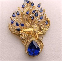 5ct Sri Lanka 1 8k gold sapphire pendant