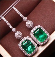 4.7ct natural emerald earrings in 18K gold