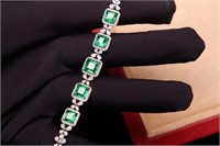 4.89ct natural emerald bracelet in 18K gold