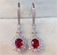 2ct natural pigeon blood ruby earrings 18k