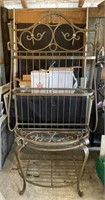 Large wrought iron bakers rack