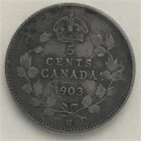 1903H 5 cent SILVER Canada