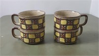 Set of 4 Stoneware Mugs / Soup Cups