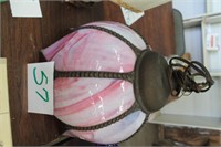 vintage slag hanging light - Purple -pink