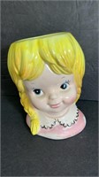 1940-1960s Head Vase Little Blonde Girl