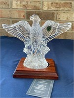 WATERFORD CRYSTAL PHEONIX STATUE W/ STAND IN BOX