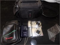 Digital cameras with charger and bags