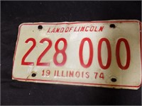 1974 Illinois License Plate